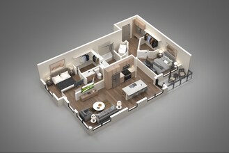 2 Bed/2 Bath 1071 floor plan